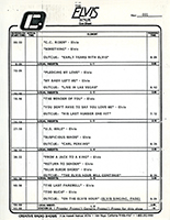 The Elvis Hour - Cue sheet Hour 1