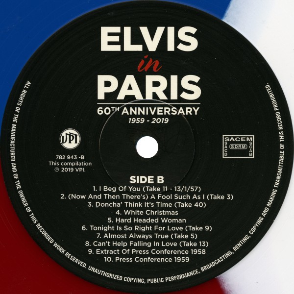 LP Elvis In Paris 60th Anniversary 1959-2019 VPI 782943