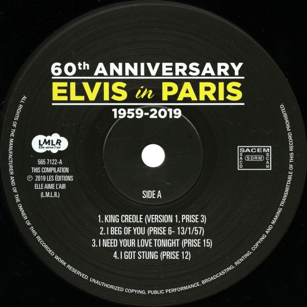 LP-book Elvis In Paris 60th Anniversary 1959-2019 LMLR 5657122