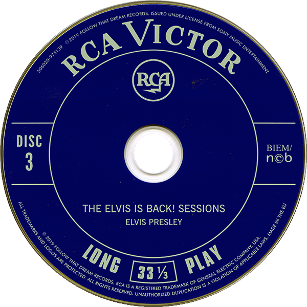 CD  The Elvis Is Back! Sessions FTD 506020-975139