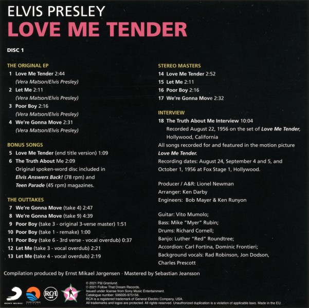 CD-Book Love Me Tender Through The Lens Of Robert Vose FTD 506020 975156