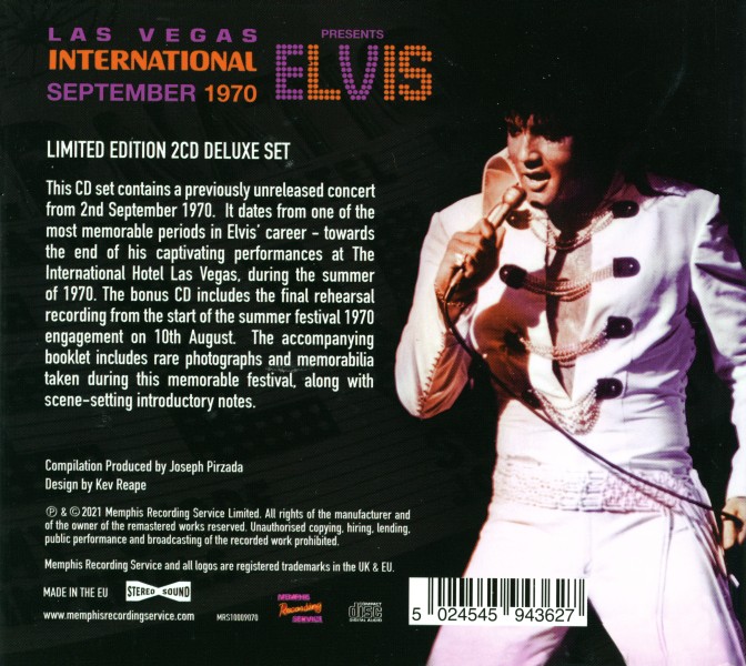 CD-Book Las Vegas International Presents Elvis September 1970 MRS 10009070