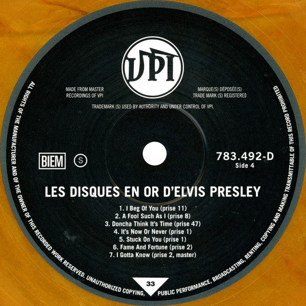 LP Les Disques En Or VPI 783 492