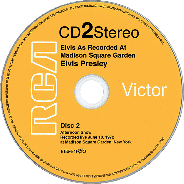 CD Elvis As Recorded At Madison Square Garden FTD 506020 975174