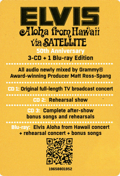 CD-Bluray Aloha From Hawaii Via Satellite RCA Legacy 1965880 1952