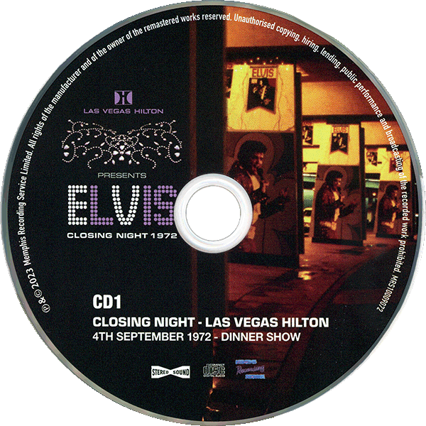 CD Las Vegas Hilton Presents Elvis Closing Night 1972 MRS MRS10009072