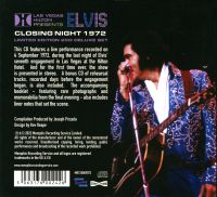 CD Las Vegas Hilton Presents Elvis Closing Night 1972 MRS MRS10009072