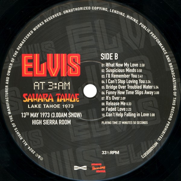 LP Elvis At 3:am Sahara Tahoe MRS MRV400005073