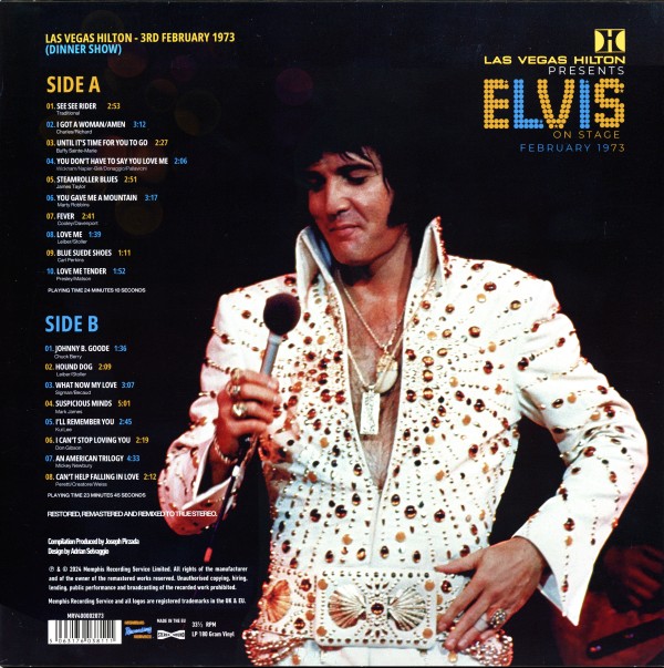 LP Las Vegas Hilton Presents Elvis On Stage February 1973 MRS MRV400002073