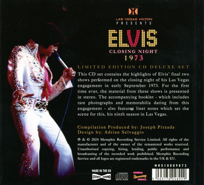 CD Las Vegas Hilton Presents Elvis Closing Night 1973 MRS MRS 10009073