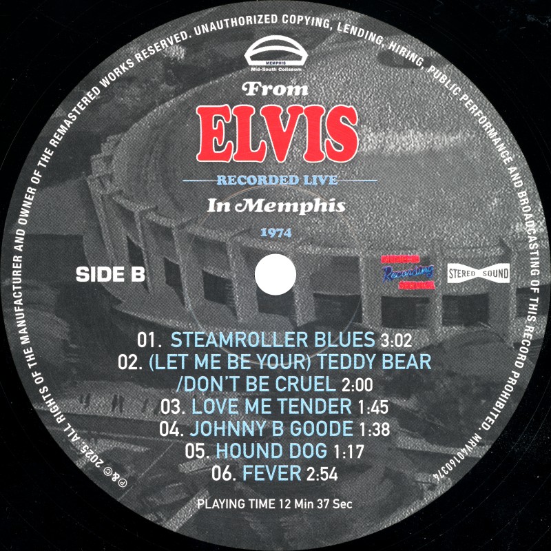 LP From Elvis Recorded Live In Memphis 1974 MRS MRV10160374